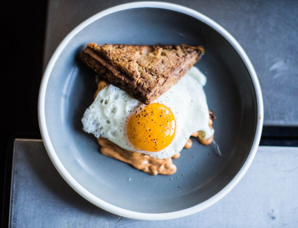 egg on a plate