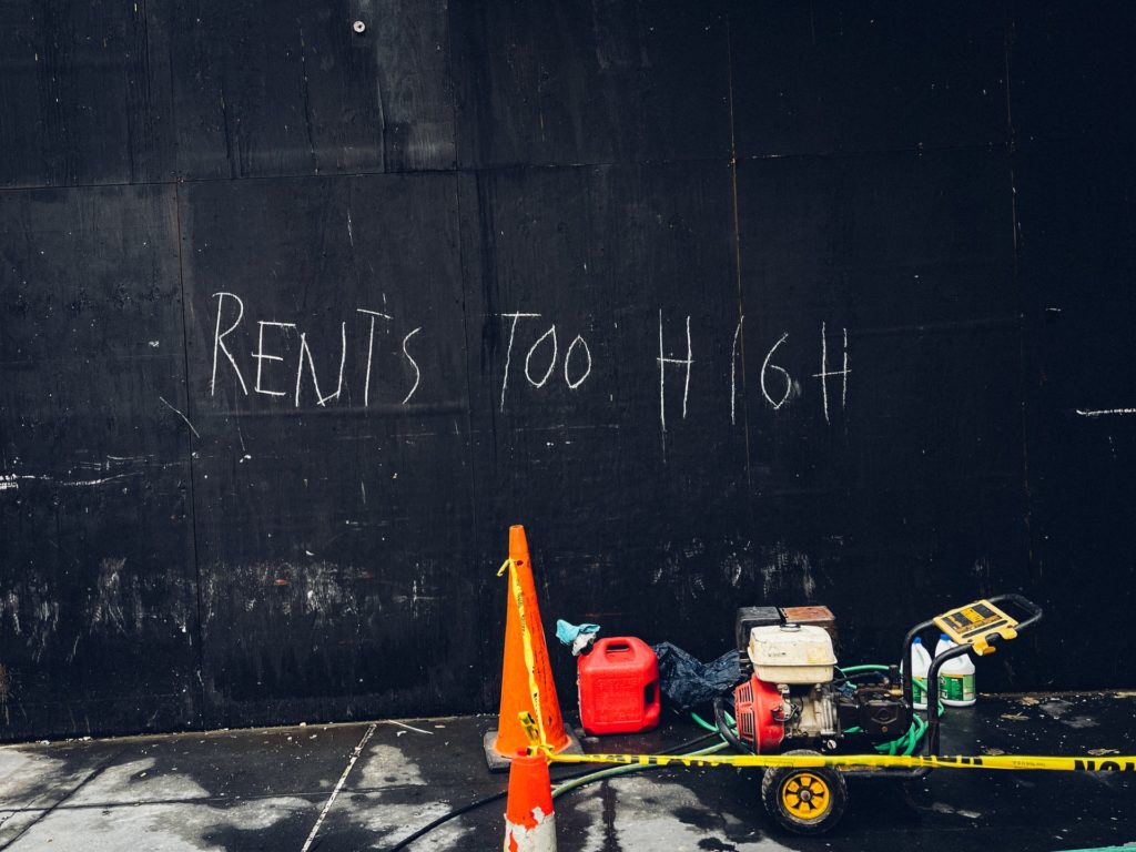 "Rent Too High" Writing