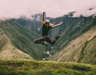 woman jumping