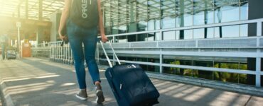 Lady with a travel bag